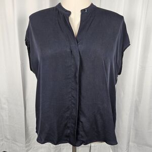 Vince 100% Silk Sleeveless Black Top Large